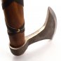 Custom Hand Made Carbon Steel Hunting Axe Fixed Blade Leather Handle Walnut Wood