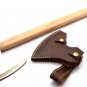 Custom Hand Made Forged D2 Steel Hunting Axe Fixed Blade Leather Handle Wood With Leather Sheath