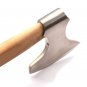 Custom Hand Made Forged D2 Steel Hunting Axe Fixed Blade Leather Handle Wood With Leather Sheath