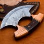 Handmade Damascus Chef Kitchen Ulu Knife Making Custom 100% Handmade Damascus Steel