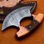 Handmade Damascus Chef Kitchen Ulu Knife Making Custom 100% Handmade Damascus Steel