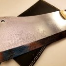 14 Inch Custom HandMade Hand Forged Damascus Steel Rain Drop Patren Chef Meat Cleaver Fixed