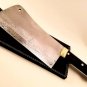 14 Inch Custom HandMade Hand Forged Damascus Steel Rain Drop Patren Chef Meat Cleaver Fixed
