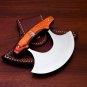Handmade D2 Steel Chef Kitchen Ulu Knife Heavy Duty D2 Steel Comes With Leather Sheath