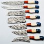 Chef Knife Set Vintage Knife Set Hand Forged J2 Steel Knives Handle Buffalo Bone,Olive Wood