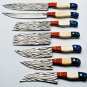 Chef Knife Set Vintage Knife Set Hand Forged J2 Steel Knives Handle Buffalo Bone,Olive Wood