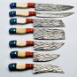 Chef Knife Set Vintage Knife Set Hand Forged J2 Steel Knives Handle Buffalo Bone,Olive Wood