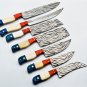 Chef Knife Set Vintage Knife Set Hand Forged J2 Steel Knives Handle Buffalo Bone,Olive Wood