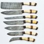 Damascus Chef Knife Set Vintage Knife Set Forged Steel Knives Perfect Gift Handcrafted