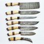 Damascus Chef Knife Set Vintage Knife Set Forged Steel Knives Perfect Gift Handcrafted