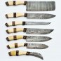 Damascus Chef Knife Set Vintage Knife Set Forged Steel Knives Perfect Gift Handcrafted