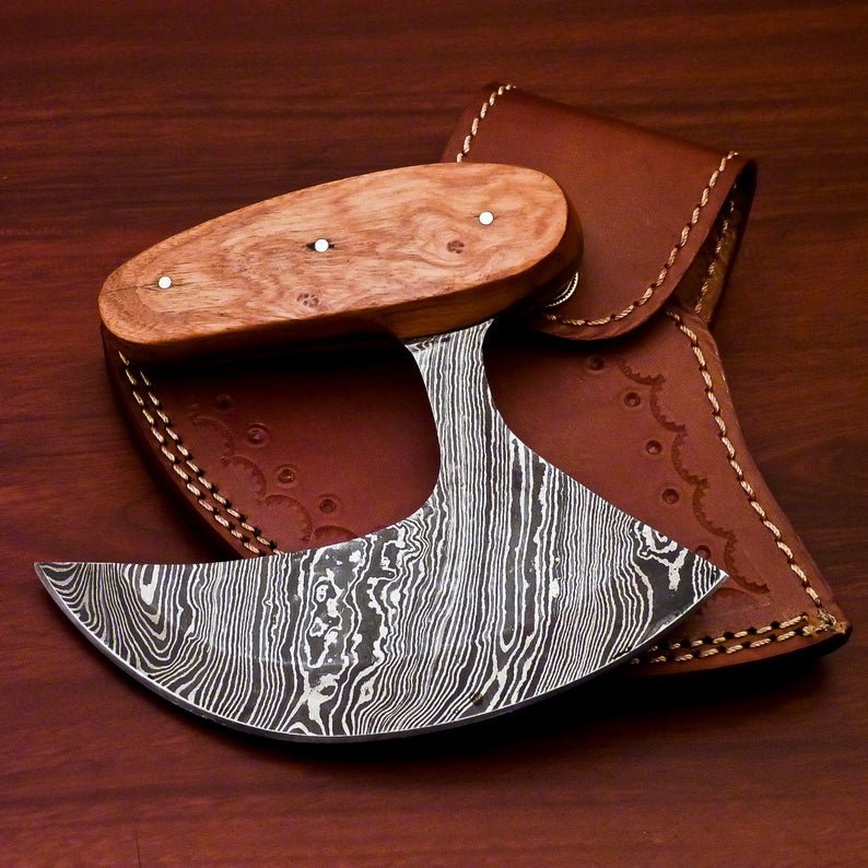 Handmade Damascus Chef Kitchen Ulu Knife Making Custom 100% Handmade Damascus