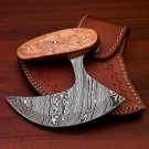 Handmade Damascus Chef Kitchen Ulu Knife Making Custom 100% Handmade Damascus