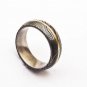 Damascus Steel Ring Band Brass Outer Liner Steel Shall Custom Width Handmade Damascus Ring Men