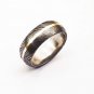 Damascus Steel Ring Band Brass Outer Liner Steel Shall Custom Width Handmade Damascus Ring Men