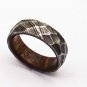Damascus Steel Ring Band Wood Shall Custom Width Handmade Damascus Ring Men