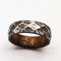 Damascus Steel Ring Band Wood Shall Custom Width Handmade Damascus Ring Men