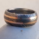 Damascus Steel Ring Band Copper Outer Liner Steel Shall Custom Width Handmade Damascus Ring