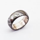 Damascus Steel Ring Band Stainless steel Shall Custom Width Handmade Damascus Ring Men