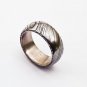 Damascus Steel Ring Band Stainless steel Shall Custom Width Handmade Damascus Ring Men
