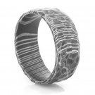 Damascus Hammered Steel Ring Band Custom Width Handmade Damascus Ring Men