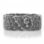 Damascus Hammered Steel Ring Band Custom Width Handmade Damascus Ring Men