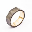 Damascus Steel Ring Band Custom Width Handmade Damascus Ring Twisted Damascus Brass Shall Men