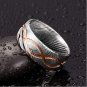 Damascus Steel Ring Band Handmade Damascus Ring Infinity Symbol Engraved Mens Damascus
