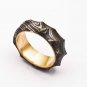 Damascus Steel Ring Band Custom Width Handmade Damascus Ring Twisted Damascus Brass Shall Men