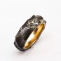 Damascus Steel Ring Band Custom Width Handmade Damascus Ring Twisted Damascus Brass Shall Men
