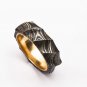 Damascus Steel Ring Band Custom Width Handmade Damascus Ring Twisted Damascus Brass Shall Men