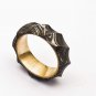 Damascus Steel Ring Band Custom Width Handmade Damascus Ring Twisted Damascus Brass Shall Men