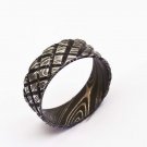 Damascus Steel Ring Band Custom Width Handmade Damascus Ring Men Wedding Ring Men
