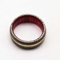 Damascus Steel Ring Band Brass Outer Liner Wood Shall Custom Width Handmade Damascus Ring