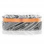 Damascus Steel Ring Band Rose gold Outer Liner Custom Width Handmade Damascus Ring Men
