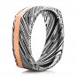 Damascus Steel Ring Band Rose gold Outer Liner Custom Width Handmade Damascus Ring Men