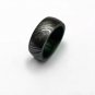 Damascus Steel Ring - Whiskey Barrel Wood Ring Mens Wedding Band - Damascus Ring Wood