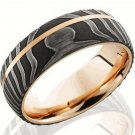 Damascus Steel Ring Yellow gold Outer Liner Yellow Gold Shall Custom Handmade Damascus Ring