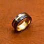 Damascus Steel Ring Yellow gold Outer Liner Yellow Gold Shall Custom Handmade Damascus Ring