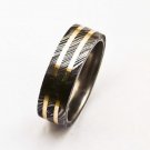 Damascus Steel Ring Band Brass Outer Liner Steel Shall Custom Width Handmade Damascus Ring