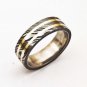 Damascus Steel Ring Band Brass Outer Liner Steel Shall Custom Width Handmade Damascus Ring