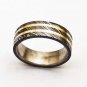 Damascus Steel Ring Band Brass Outer Liner Steel Shall Custom Width Handmade Damascus Ring