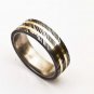 Damascus Steel Ring Band Brass Outer Liner Steel Shall Custom Width Handmade Damascus Ring