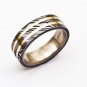 Damascus Steel Ring Band Brass Outer Liner Steel Shall Custom Width Handmade Damascus Ring