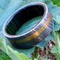 Damascus Steel Ring Band Whiskey Barrel Wood Shall Gold Inlay Handmade Damascus Ring Men