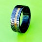 Damascus Steel Ring Band Whiskey Barrel Wood Shall Gold Inlay Handmade Damascus Ring Men