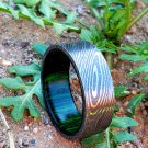 Damascus Steel Ring Band Walnut Wood Shall Custom Width Handmade Damascus Ring Men