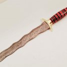 20'' Handmade Damascus Sword Made of Genuine Damascus Steel With Leather Sheath