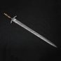 30.5" Custom Hand Made Forged Damascus steel SWORD Handle NORMAN SWORD With Leather Sheath
