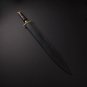 28.5" Custom Hand Made Forged Damascus steel SWORD Handle with Bull Horn With Leather Sheath